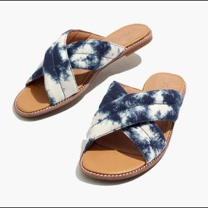 New Madewell puffy-strap sandals Tie-dye